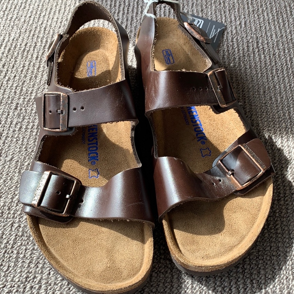 Birkenstock’s soft footbed men’s 43 brown